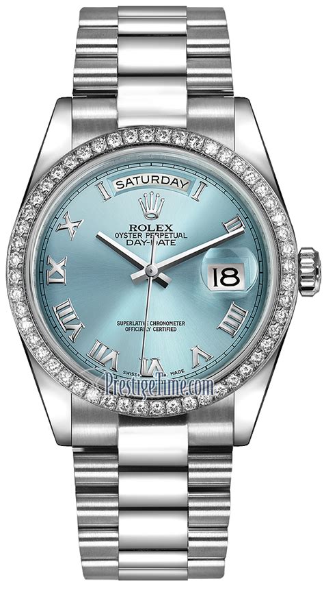 rolex day-date 36mm platinum diamond bezel 118346 diamond presiden bracelett|Rolex day of the week.